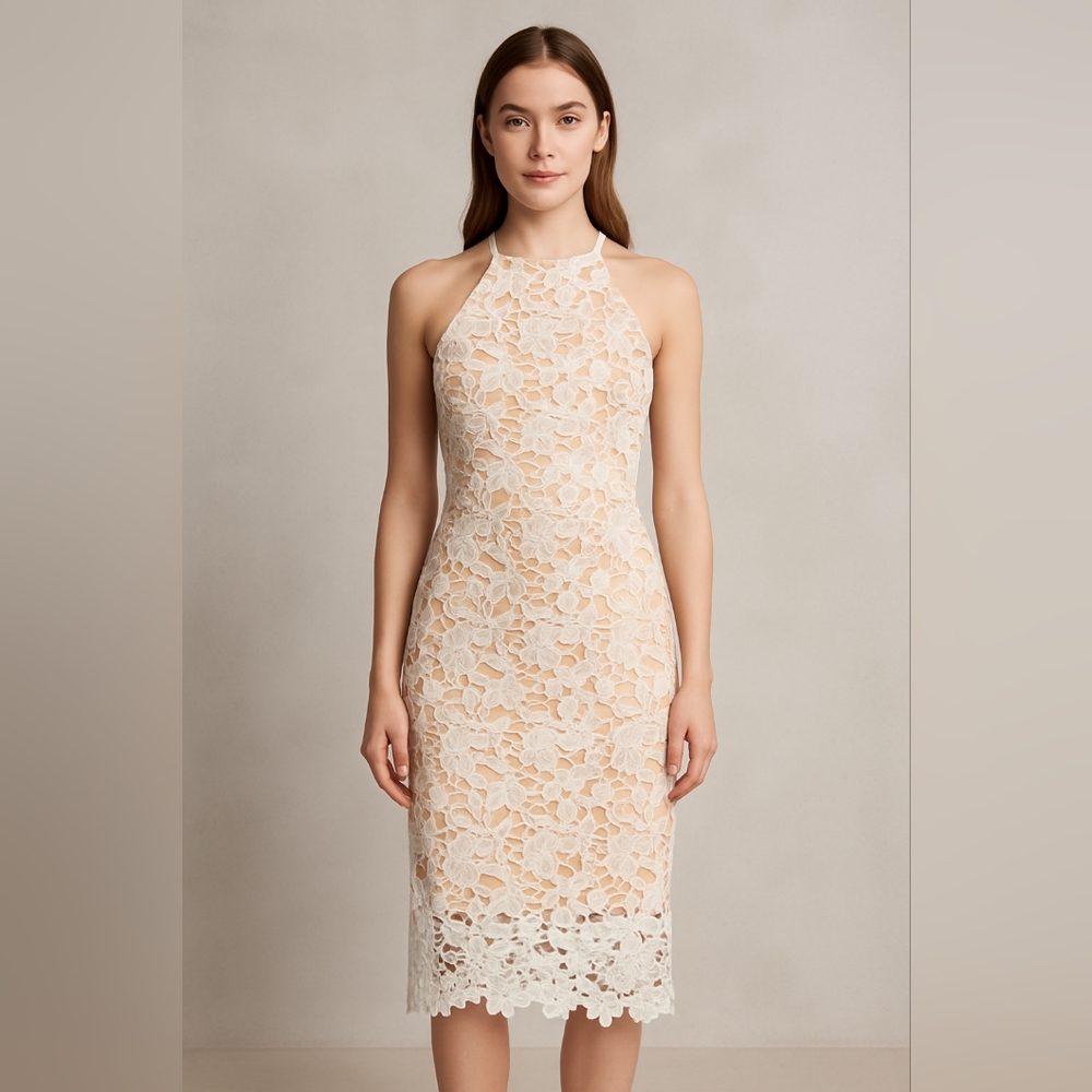 Guess Tan Halter Sheath Dress